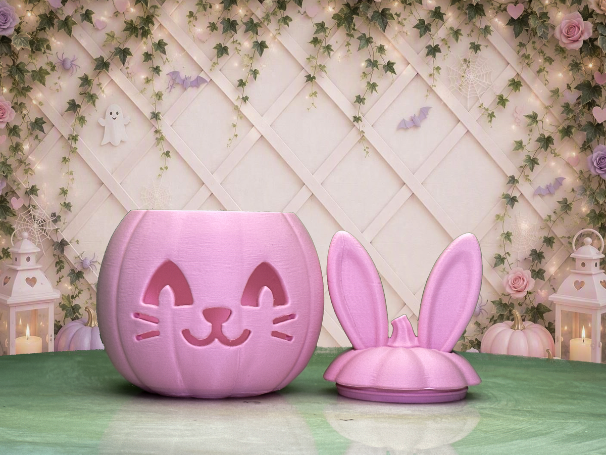 Cute Halloween Bunny Pumpkin Lantern
